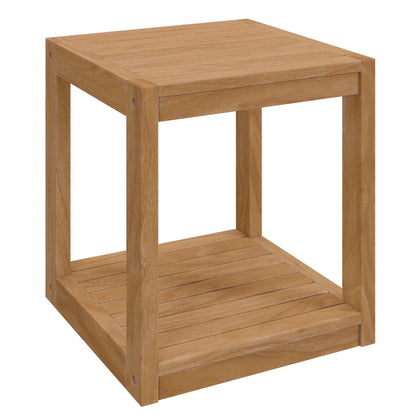 Modway Furniture Carlsbad 3-Piece Teak Wood Outdoor Patio Outdoor Patio Set - EEI-5838-NAT-GRY
