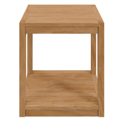 Modway Furniture Carlsbad 3-Piece Teak Wood Outdoor Patio Outdoor Patio Set - EEI-5838-NAT-GRY
