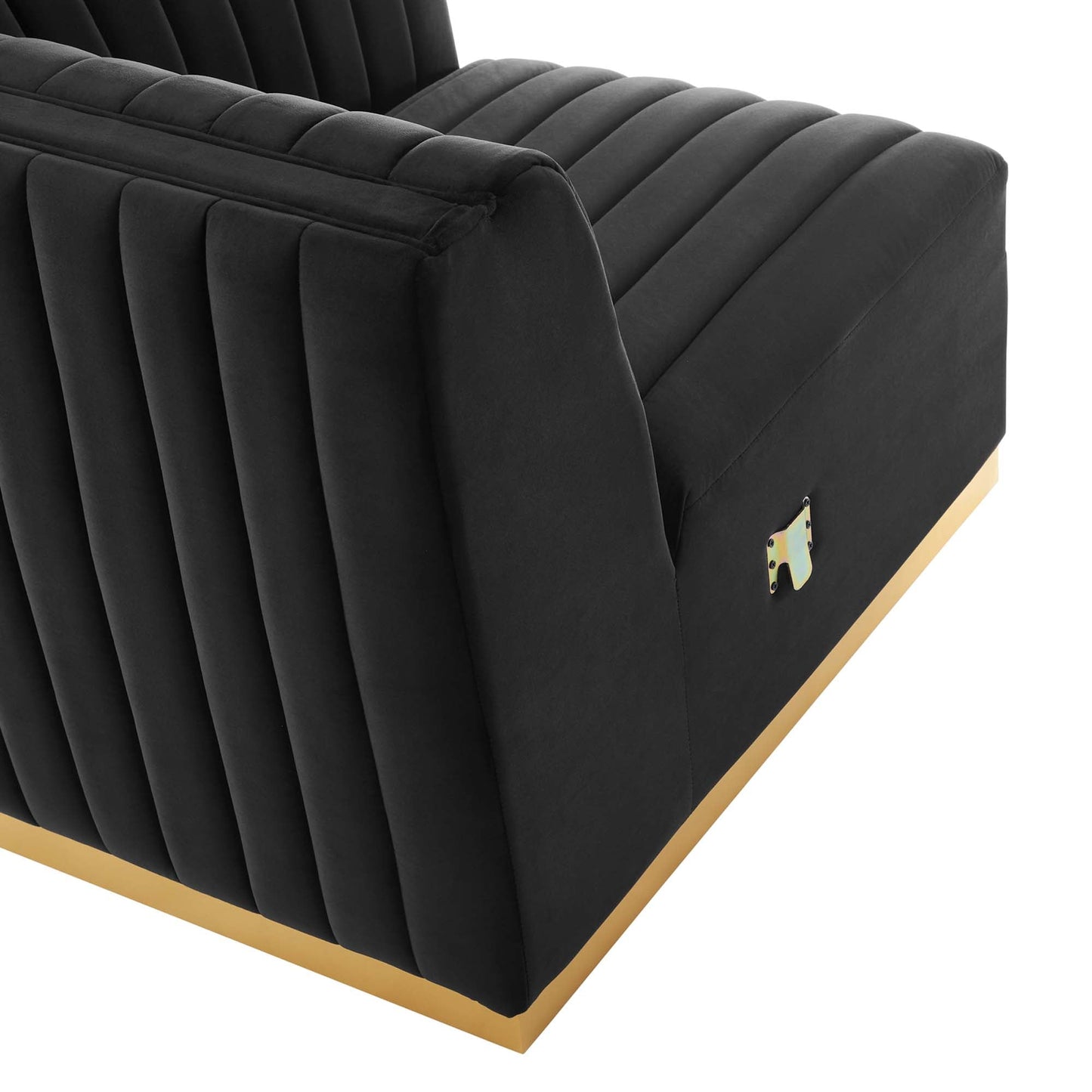 Modway Furniture Conjure 4-Piece Channel Tufted Performance Velvet Sectional by Modway - EEI-5848-GLD-BLK – EEI-5848