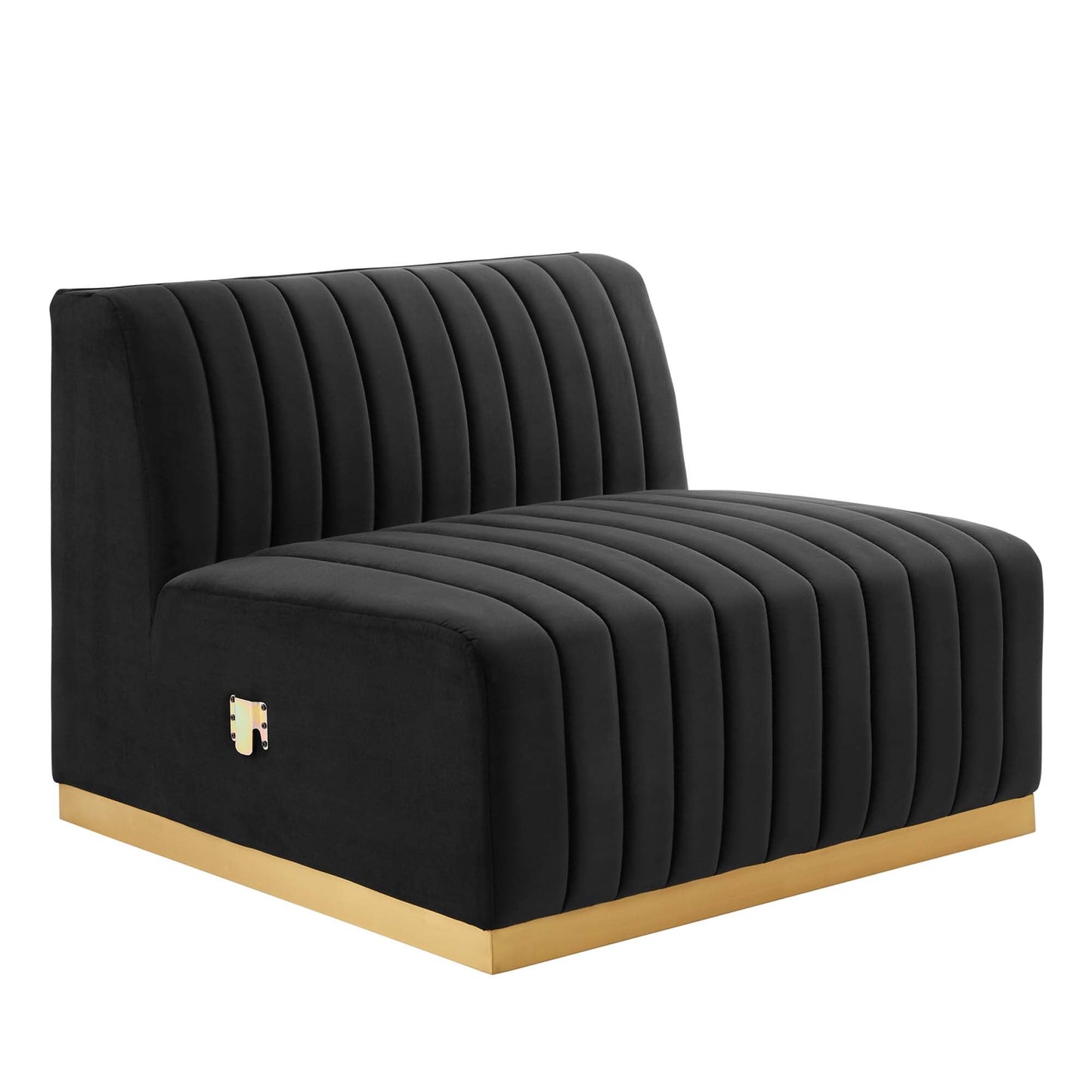 Modway Furniture Conjure 4-Piece Channel Tufted Performance Velvet Sectional by Modway - EEI-5848-GLD-BLK – EEI-5848