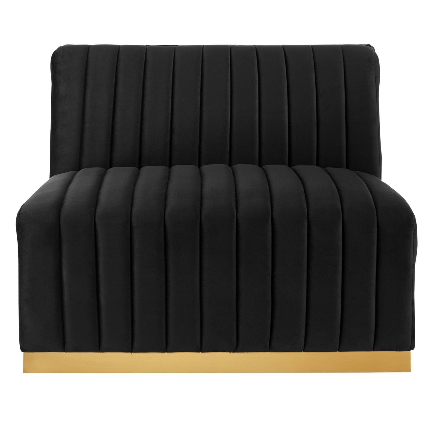 Modway Furniture Conjure 4-Piece Channel Tufted Performance Velvet Sectional by Modway - EEI-5848-GLD-BLK – EEI-5848