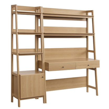 Modway Furniture Bixby 2-Piece Wood Office Desk and Bookshelf - EEI-6111-OAK