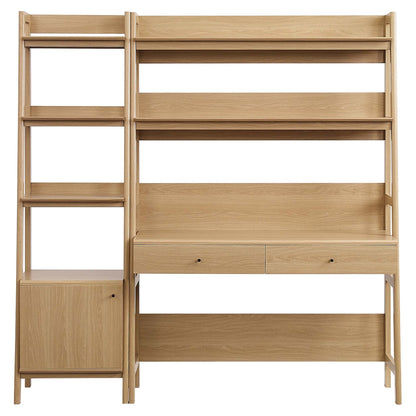 Modway Furniture Bixby 2-Piece Wood Office Desk and Bookshelf - EEI-6111-OAK