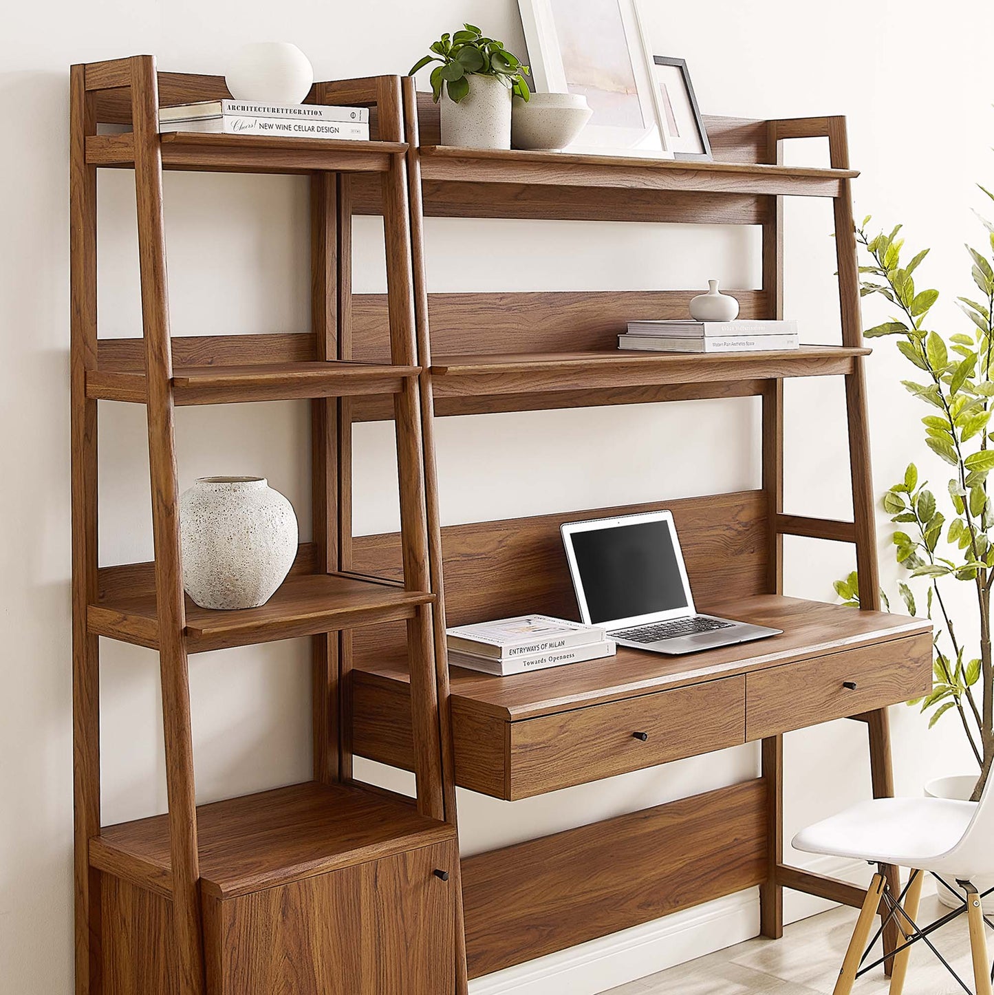 Modway Furniture Bixby 2-Piece Wood Office Desk and Bookshelf - EEI-6111-OAK