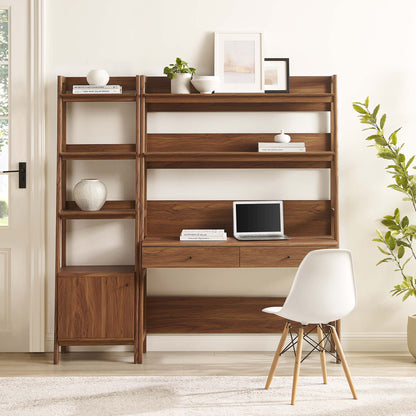 Modway Furniture Bixby 2-Piece Wood Office Desk and Bookshelf - EEI-6111-OAK