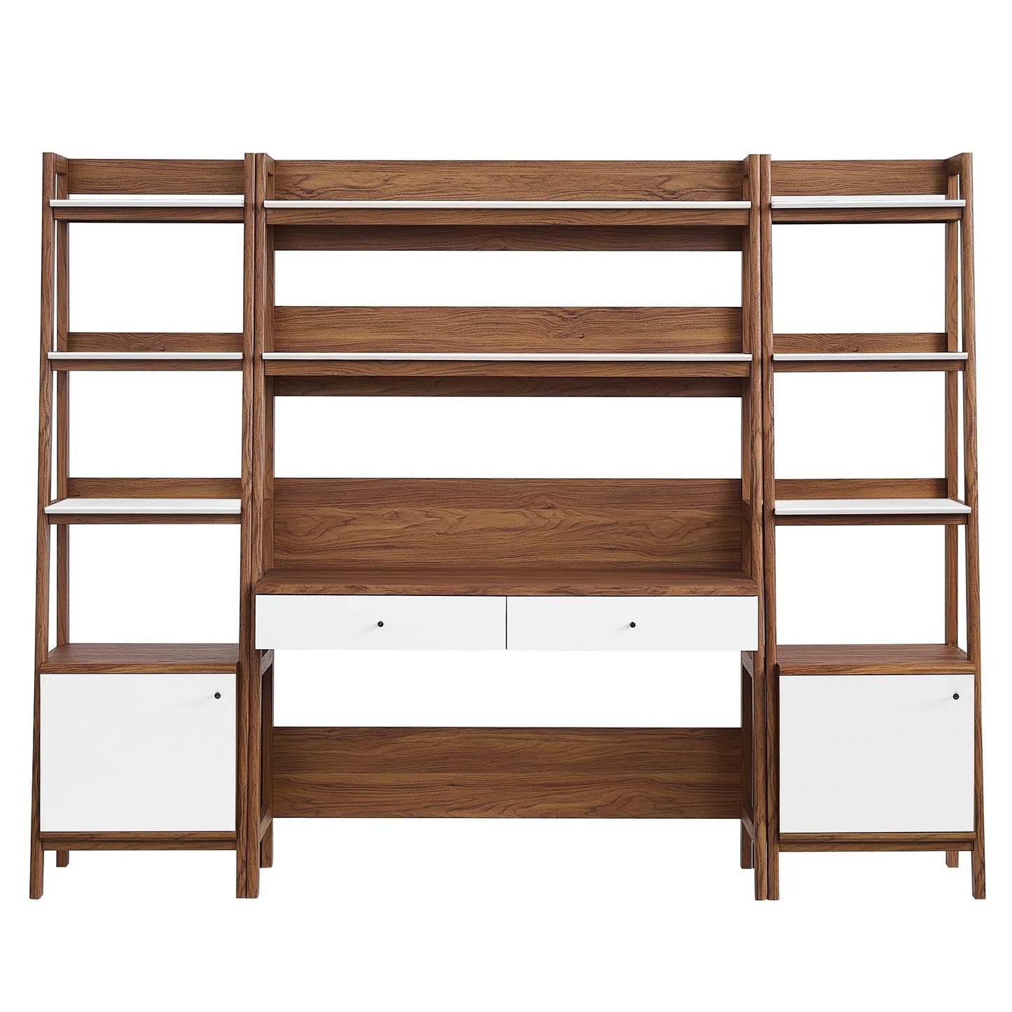 Modway Bixby 3-Piece Wood Office Desk and Bookshelf – EEI-6114-OAK
