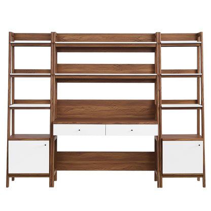 Modway Bixby 3-Piece Wood Office Desk and Bookshelf – EEI-6114-OAK