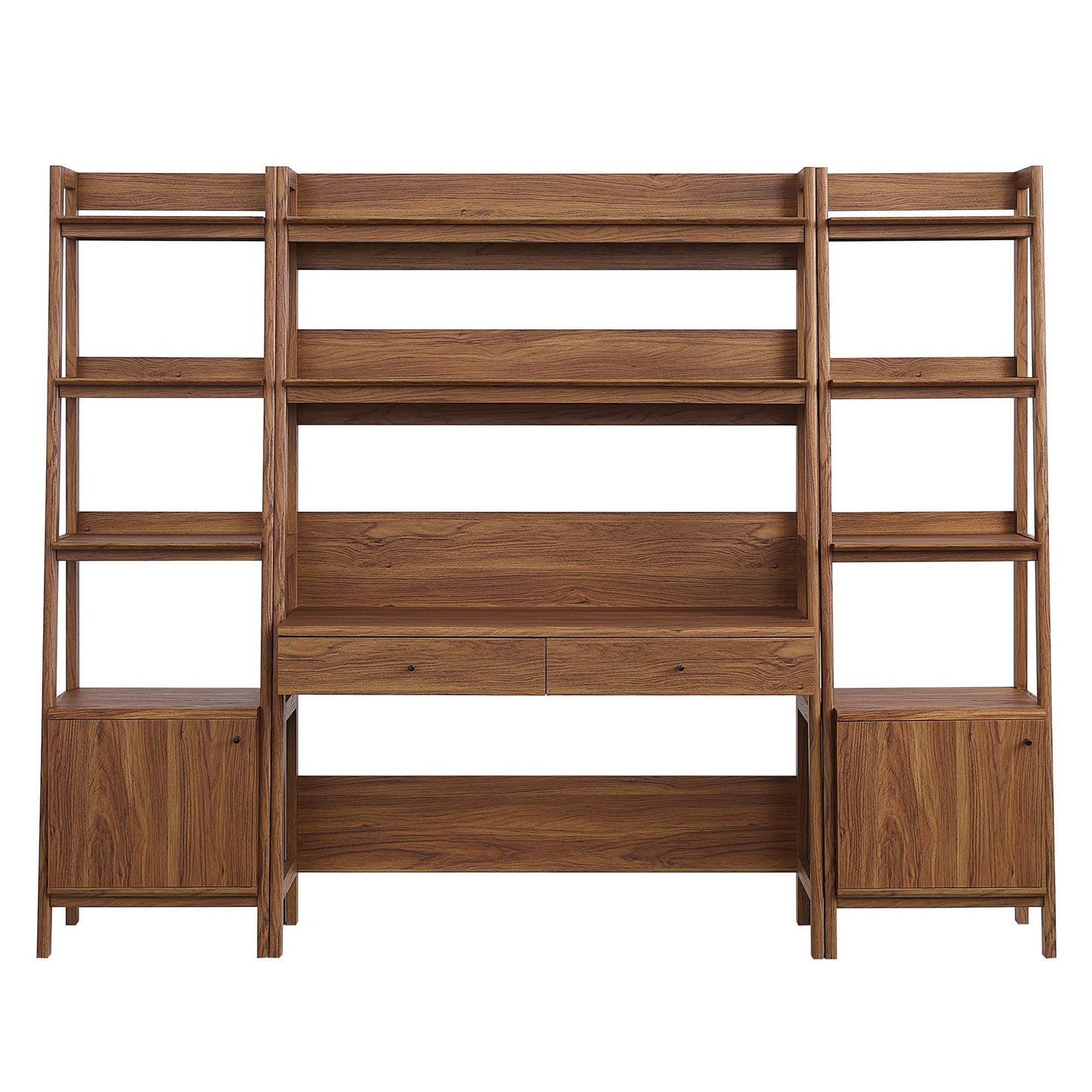 Modway Bixby 3-Piece Wood Office Desk and Bookshelf – EEI-6114-OAK