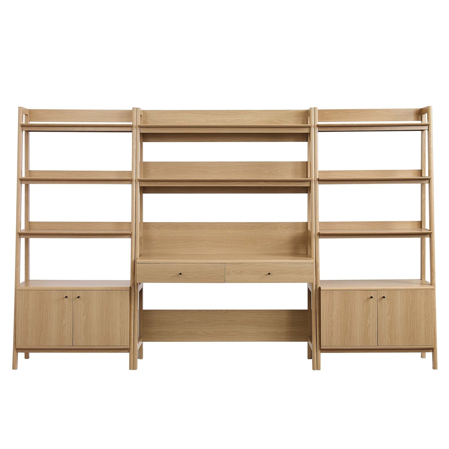 Modway Furniture Bixby 3-Piece Wood Office Desk and Bookshelf – EEI-6115-OAK