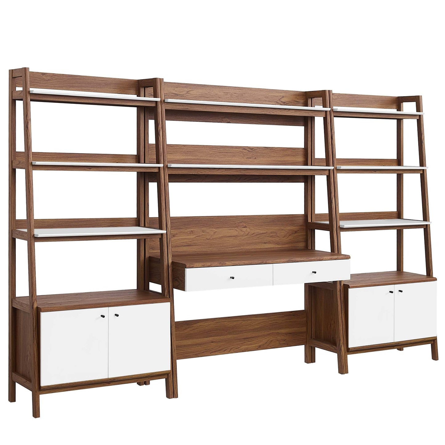 Modway Furniture Bixby 3-Piece Wood Office Desk and Bookshelf – EEI-6115-OAK