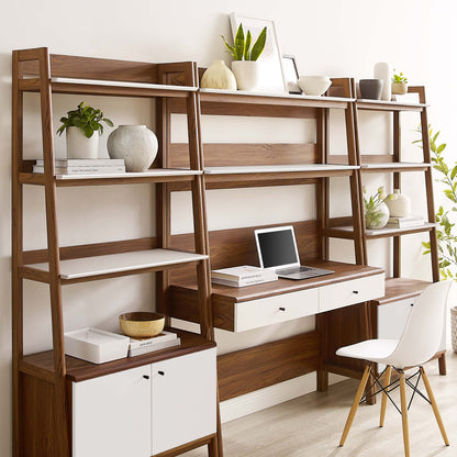 Modway Furniture Bixby 3-Piece Wood Office Desk and Bookshelf – EEI-6115-OAK
