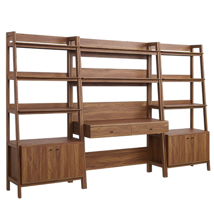 Modway Furniture Bixby 3-Piece Wood Office Desk and Bookshelf – EEI-6115-OAK