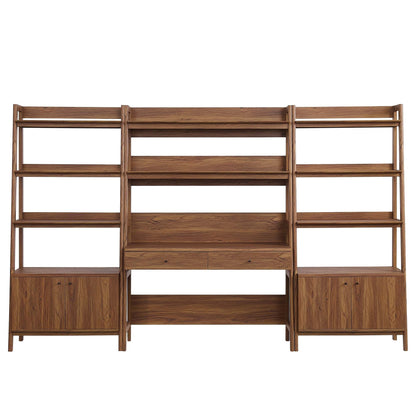 Modway Furniture Bixby 3-Piece Wood Office Desk and Bookshelf – EEI-6115-OAK