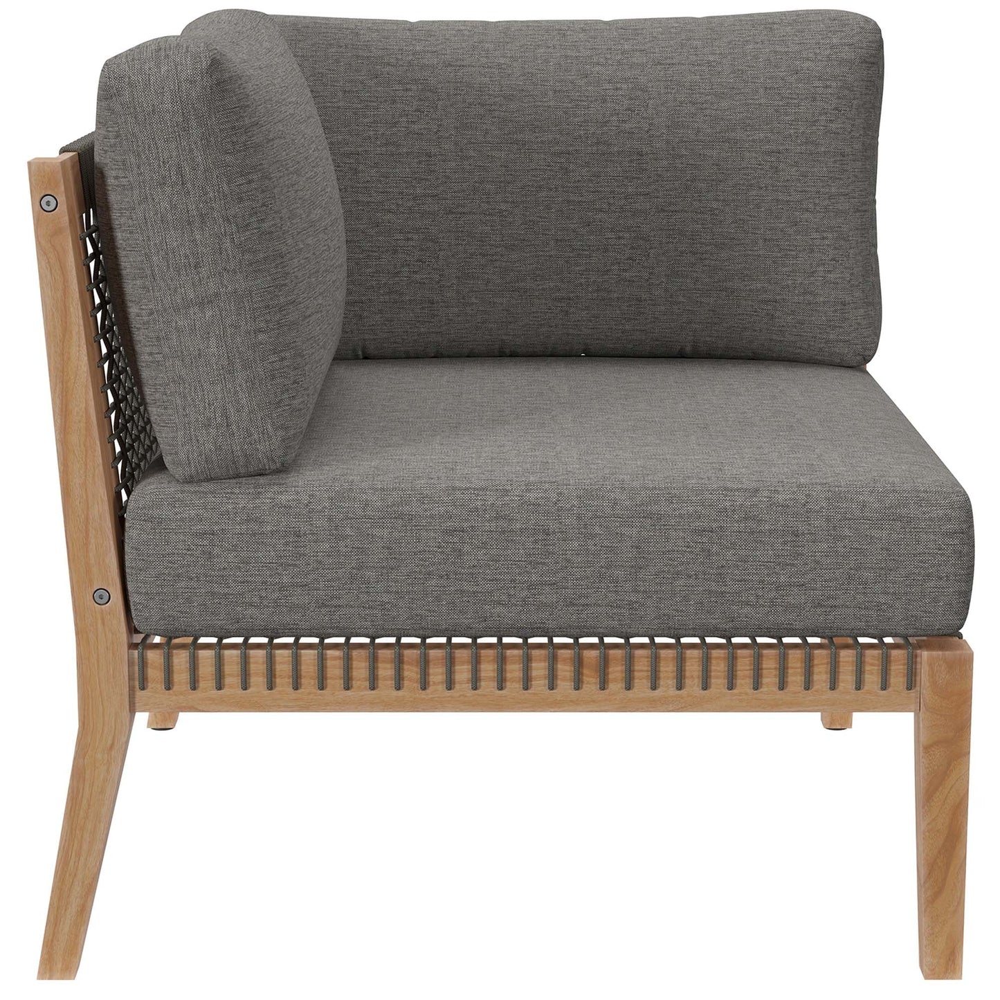 Modway Furniture Clearwater Outdoor Patio Teak Wood 5-Piece Sectional Sofa by Modway - EEI-6123-GRY-GPH