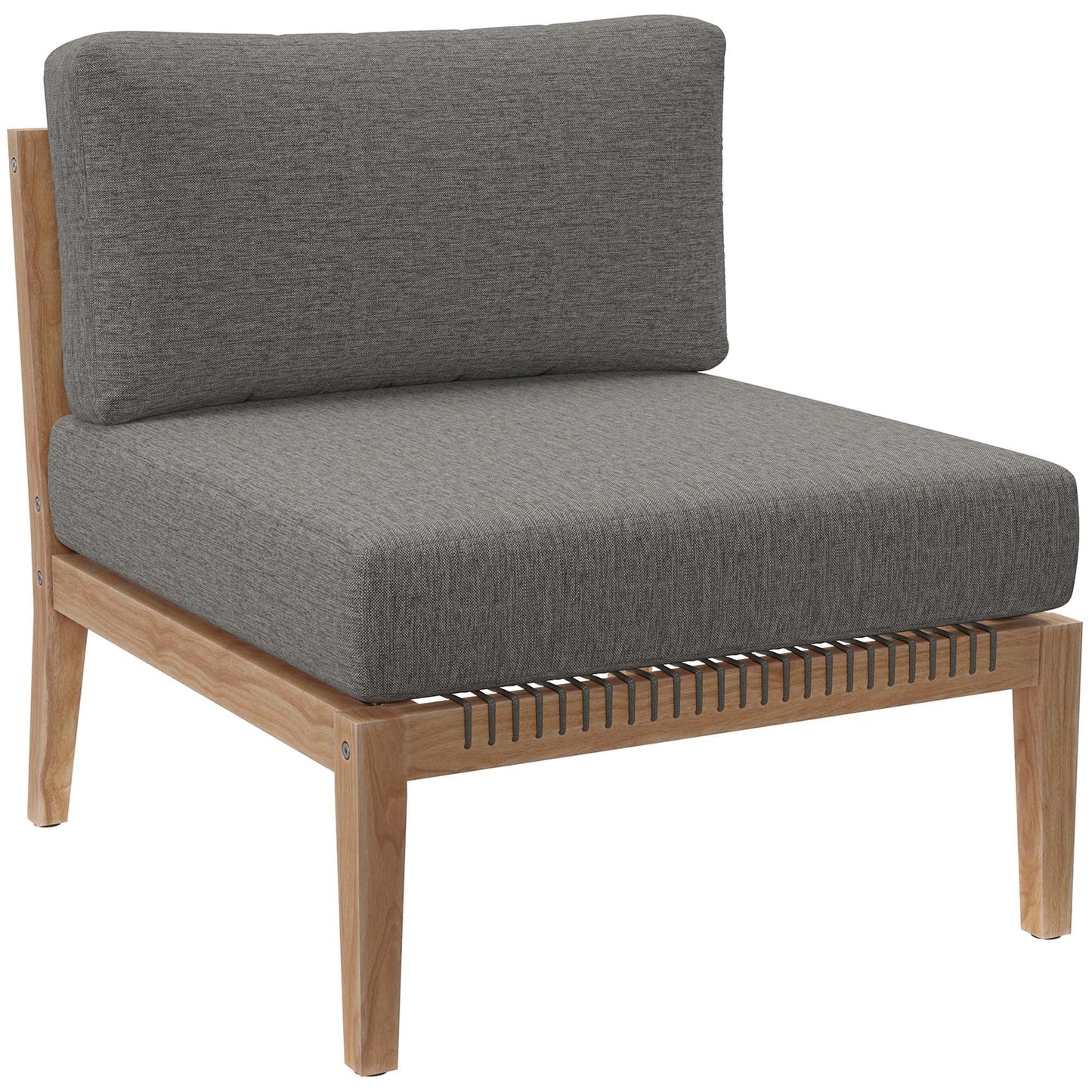 Modway Furniture Clearwater Outdoor Patio Teak Wood 5-Piece Sectional Sofa by Modway - EEI-6123-GRY-GPH