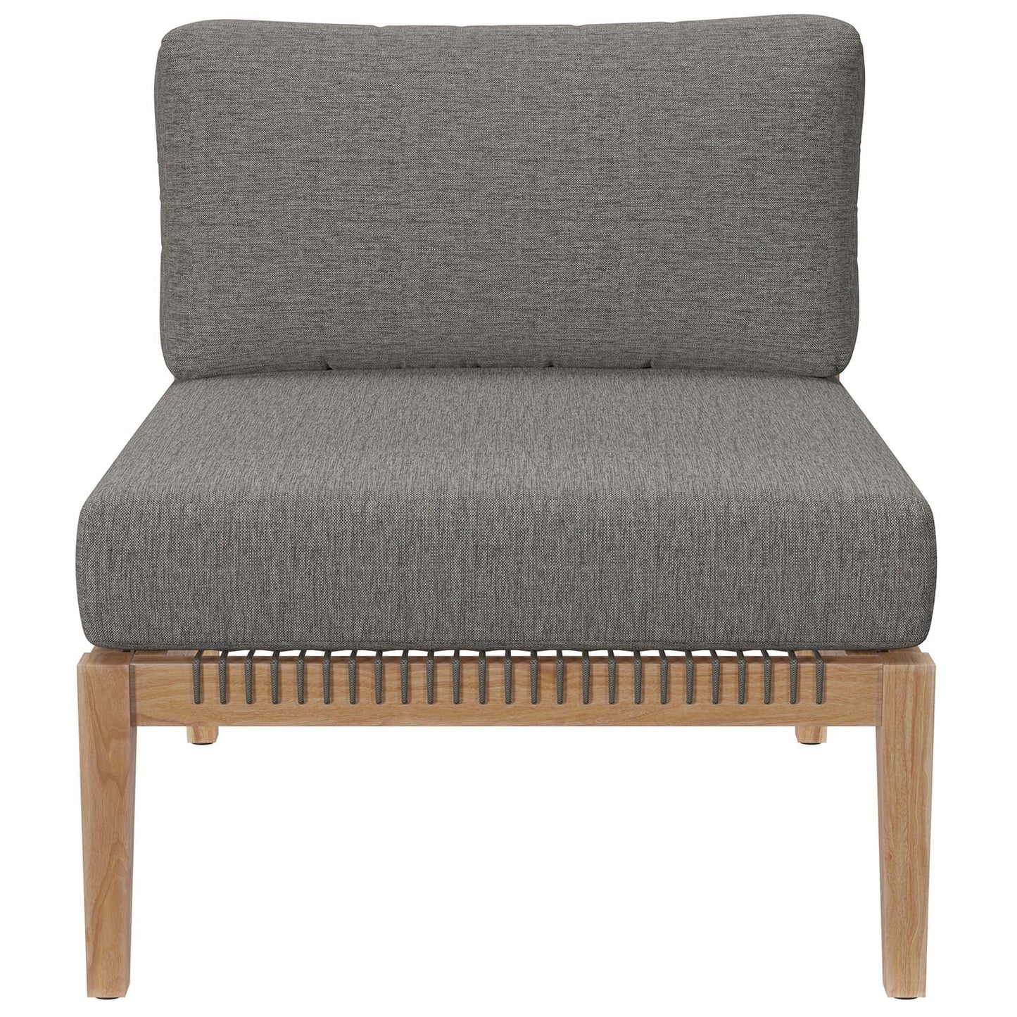 Modway Furniture Clearwater Outdoor Patio Teak Wood 5-Piece Sectional Sofa by Modway - EEI-6123-GRY-GPH