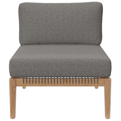 Modway Furniture Clearwater Outdoor Patio Teak Wood 5-Piece Sectional Sofa by Modway - EEI-6123-GRY-GPH
