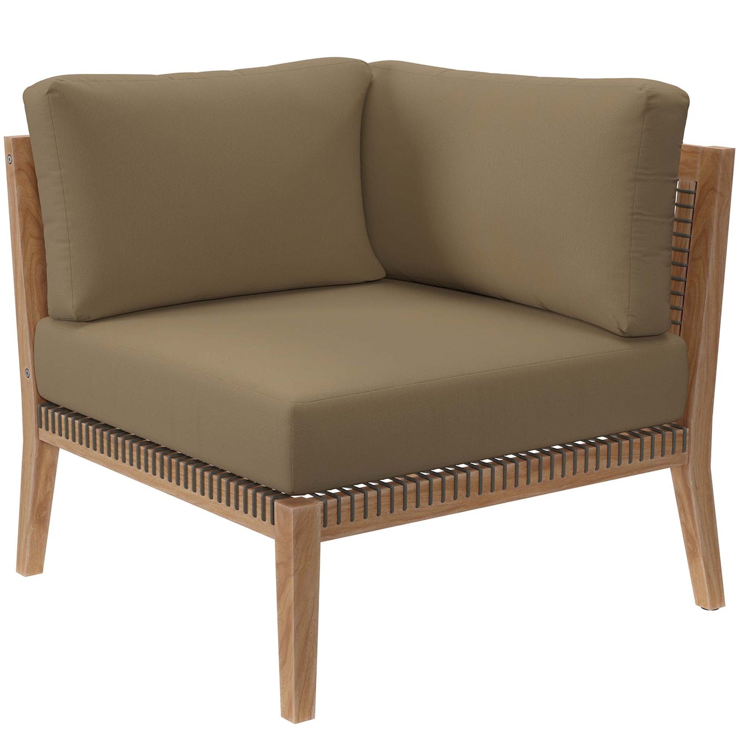 Modway Furniture Clearwater Outdoor Patio Teak Wood 5-Piece Sectional Sofa by Modway - EEI-6123-GRY-GPH