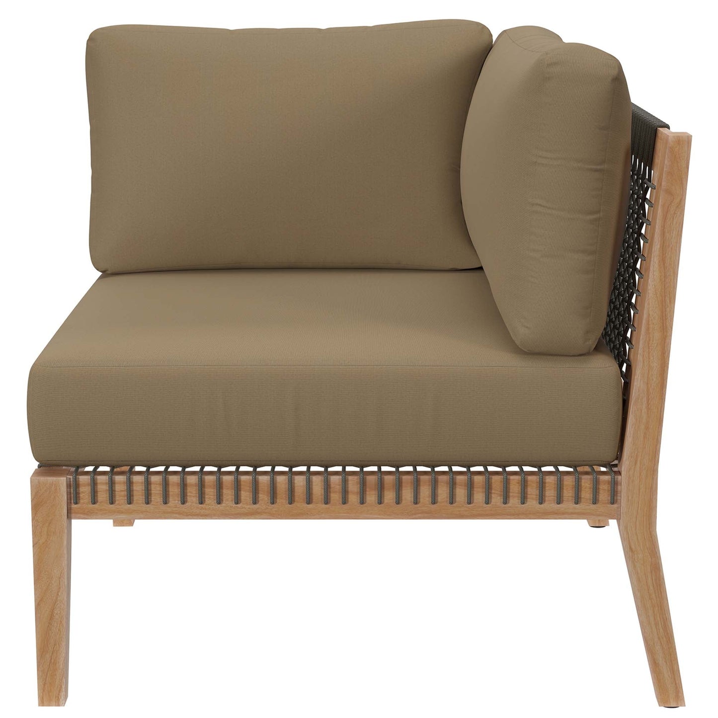 Modway Furniture Clearwater Outdoor Patio Teak Wood 5-Piece Sectional Sofa by Modway - EEI-6123-GRY-GPH