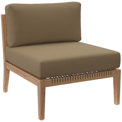 Modway Furniture Clearwater Outdoor Patio Teak Wood 5-Piece Sectional Sofa by Modway - EEI-6123-GRY-GPH