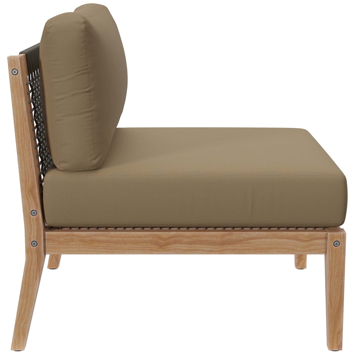 Modway Furniture Clearwater Outdoor Patio Teak Wood 5-Piece Sectional Sofa by Modway - EEI-6123-GRY-GPH