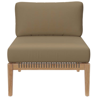 Modway Furniture Clearwater Outdoor Patio Teak Wood 5-Piece Sectional Sofa by Modway - EEI-6123-GRY-GPH