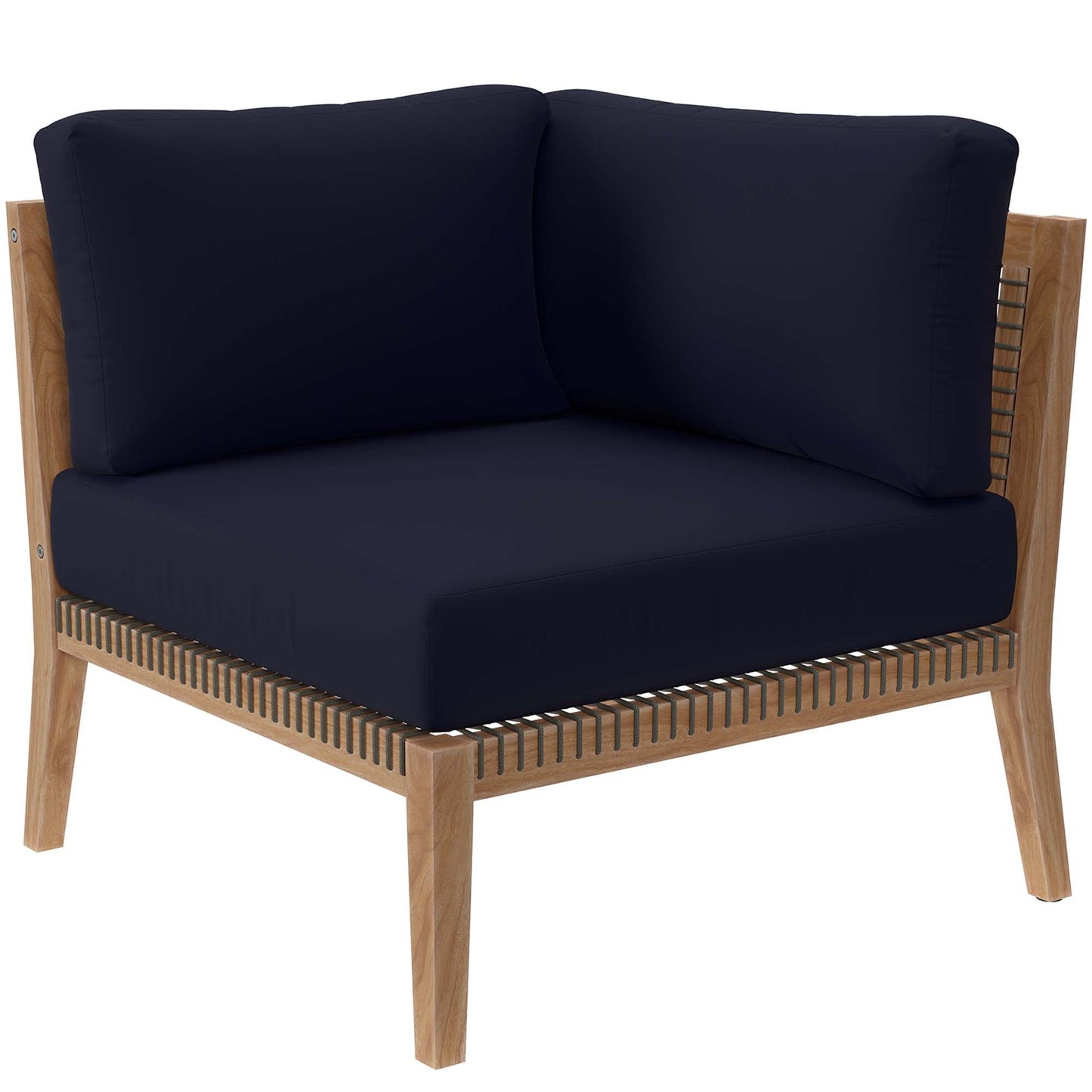 Modway Furniture Clearwater Outdoor Patio Teak Wood 5-Piece Sectional Sofa by Modway - EEI-6123-GRY-GPH