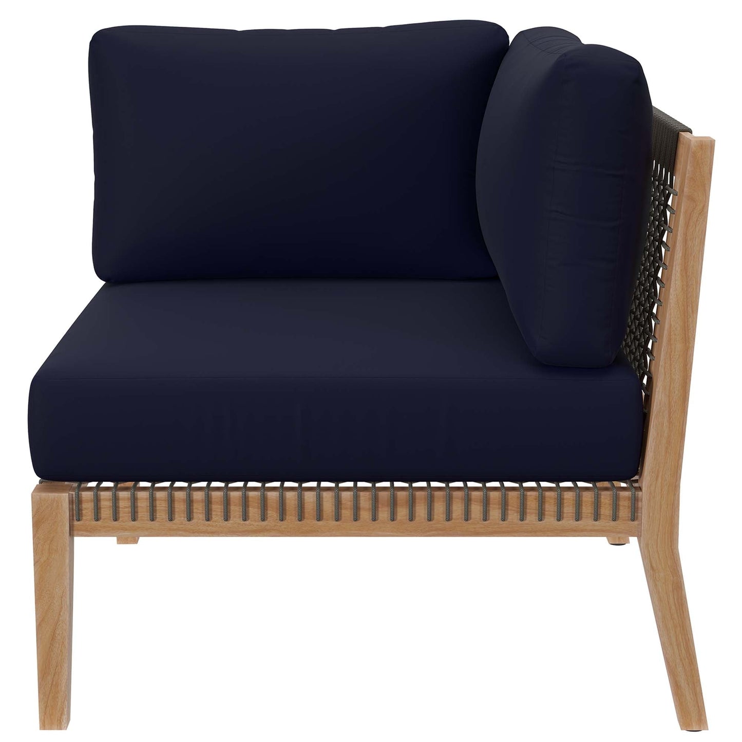 Modway Furniture Clearwater Outdoor Patio Teak Wood 5-Piece Sectional Sofa by Modway - EEI-6123-GRY-GPH