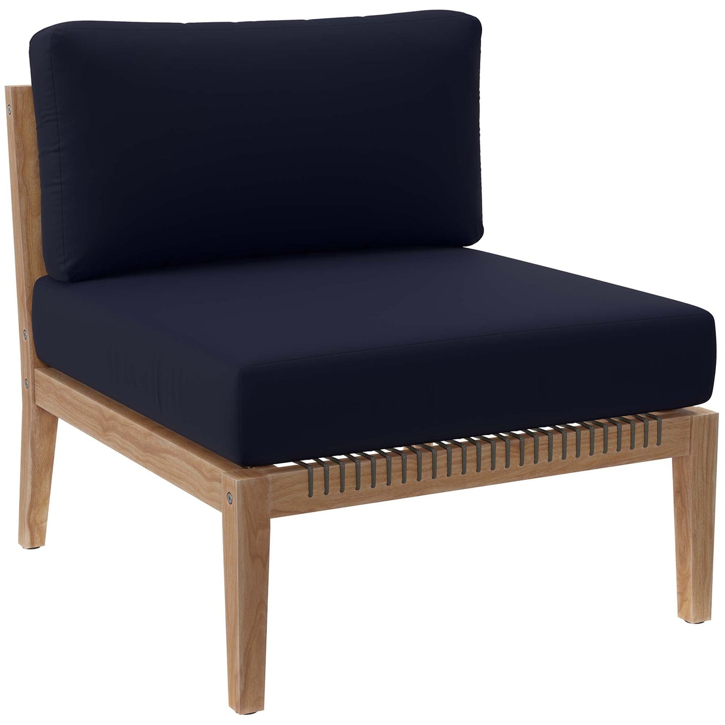 Modway Furniture Clearwater Outdoor Patio Teak Wood 5-Piece Sectional Sofa by Modway - EEI-6123-GRY-GPH
