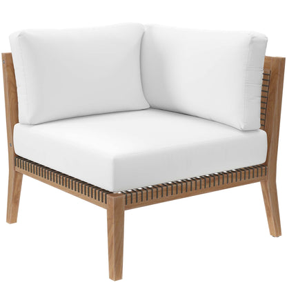 Modway Furniture Clearwater Outdoor Patio Teak Wood 5-Piece Sectional Sofa by Modway - EEI-6123-GRY-GPH