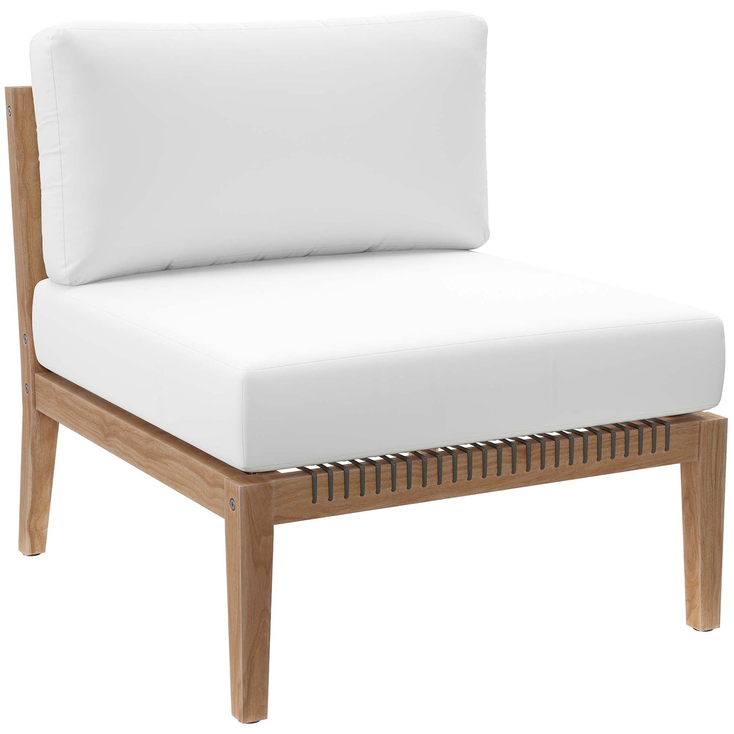 Modway Furniture Clearwater Outdoor Patio Teak Wood 5-Piece Sectional Sofa by Modway - EEI-6123-GRY-GPH