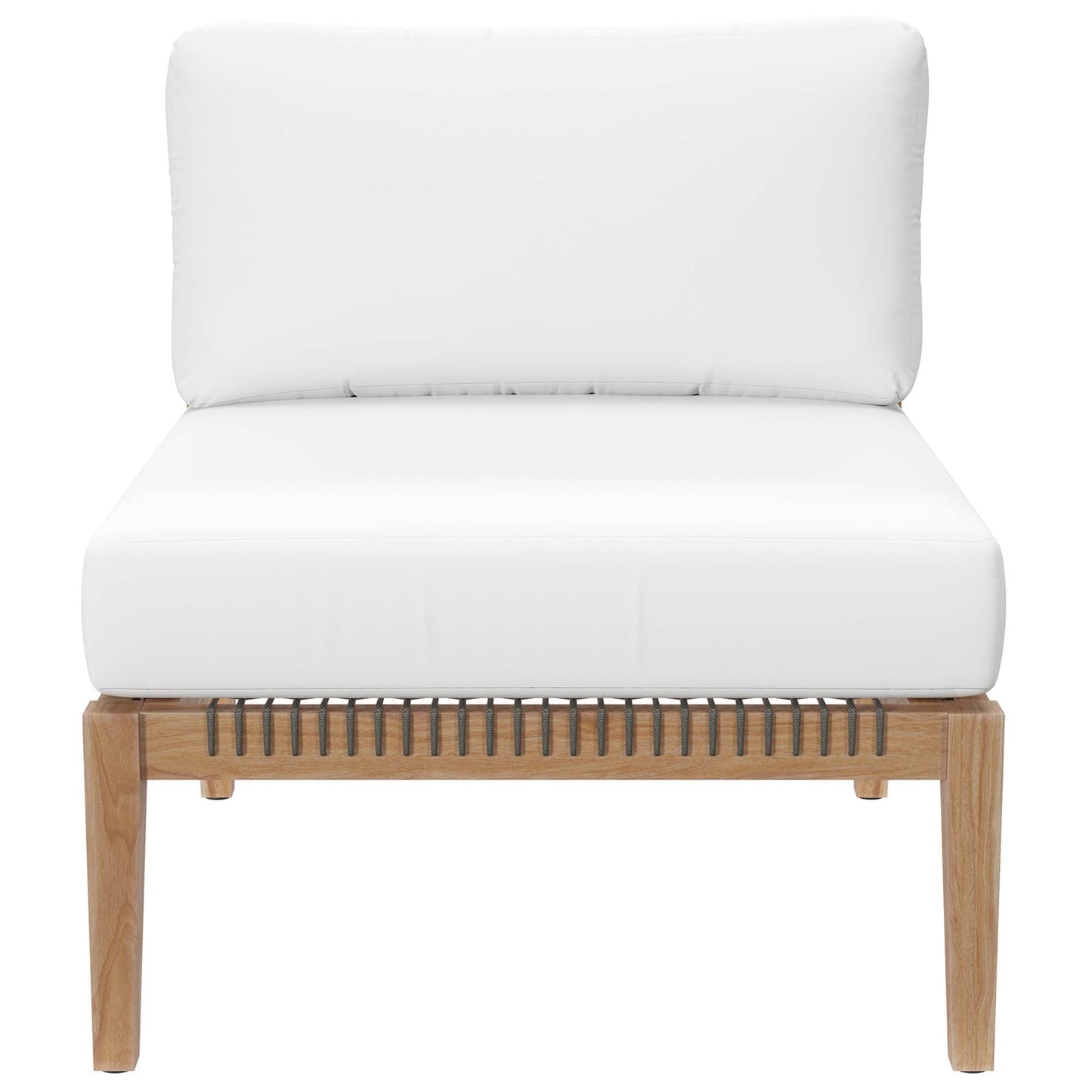 Modway Furniture Clearwater Outdoor Patio Teak Wood 5-Piece Sectional Sofa by Modway - EEI-6123-GRY-GPH