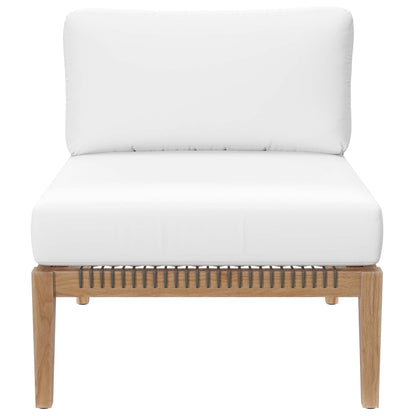 Modway Furniture Clearwater Outdoor Patio Teak Wood 5-Piece Sectional Sofa by Modway - EEI-6123-GRY-GPH