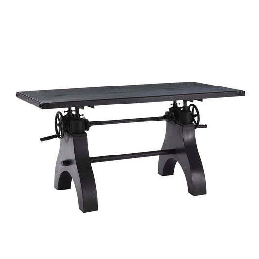 Modway furniture Genuine 60" Crank Adjustable Height Dining Table and Computer Desk - EEI-6148-BLK-BLK