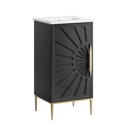 Modway furniture Awaken Bathroom Vanity Basin Included - EEI-6289-WHI-BLK