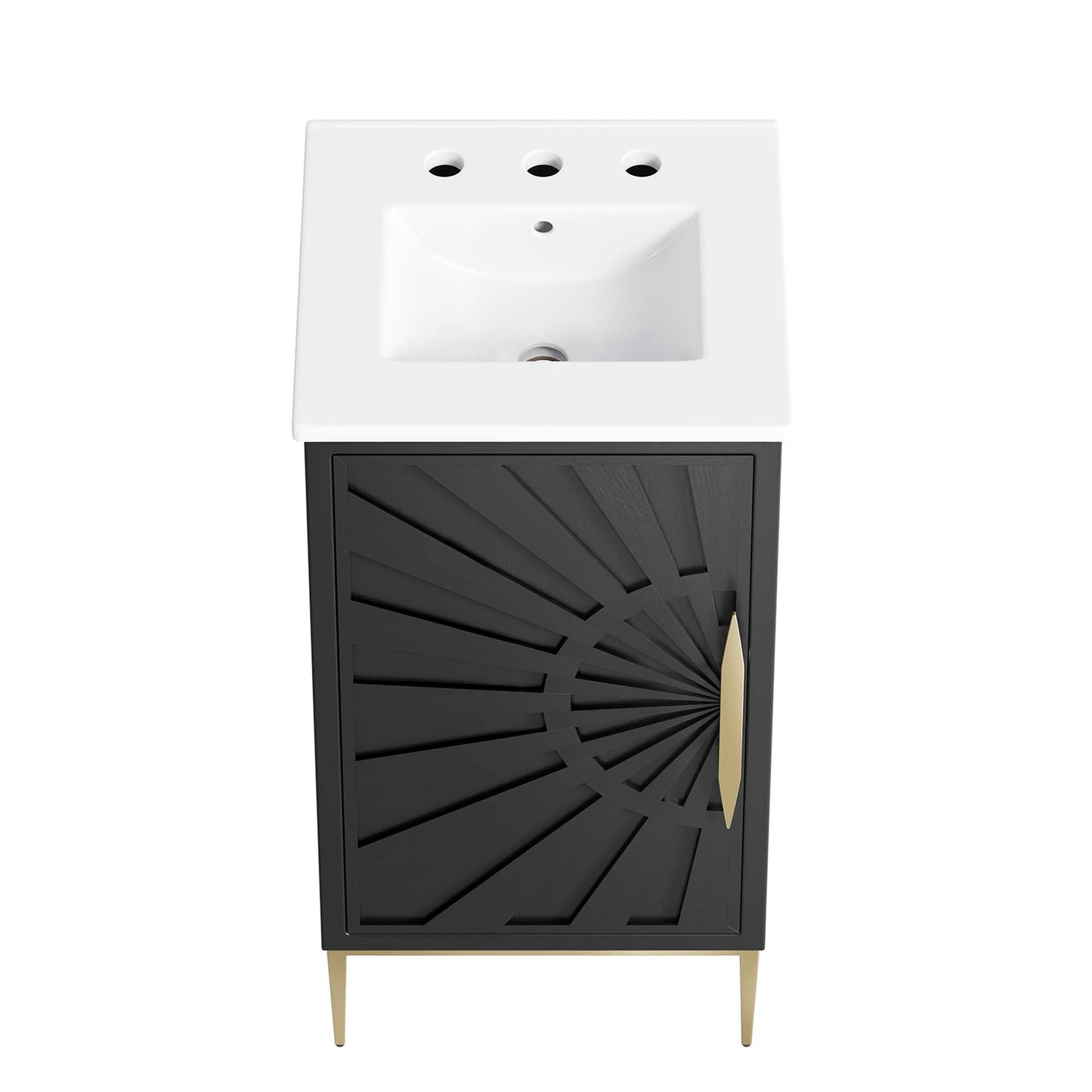 Modway furniture Awaken Bathroom Vanity Basin Included - EEI-6289-WHI-BLK