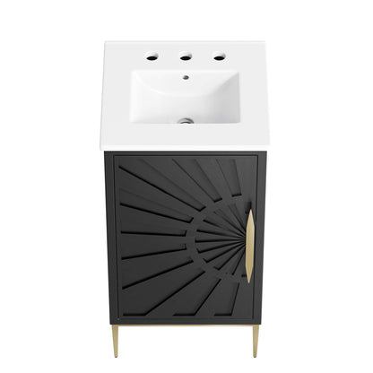 Modway furniture Awaken Bathroom Vanity Basin Included - EEI-6289-WHI-BLK