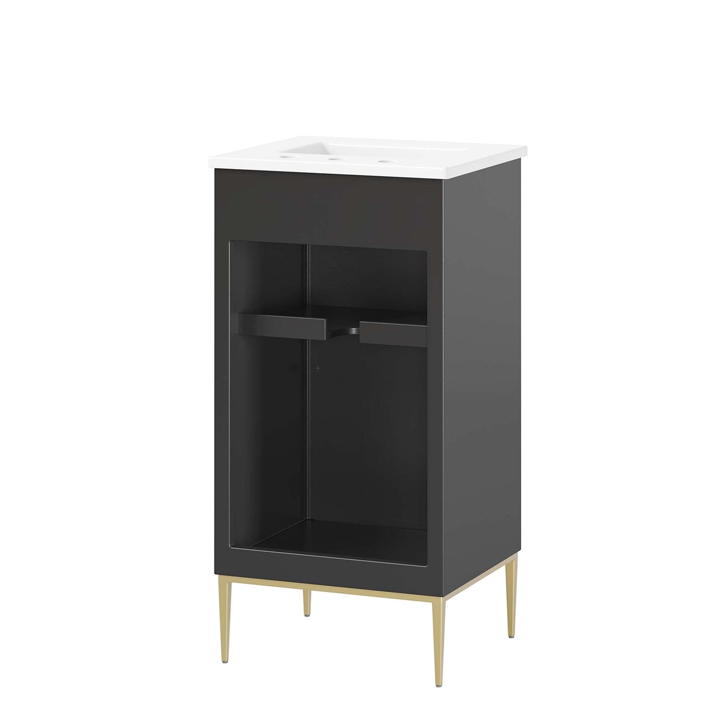 Modway furniture Awaken Bathroom Vanity Basin Included - EEI-6289-WHI-BLK