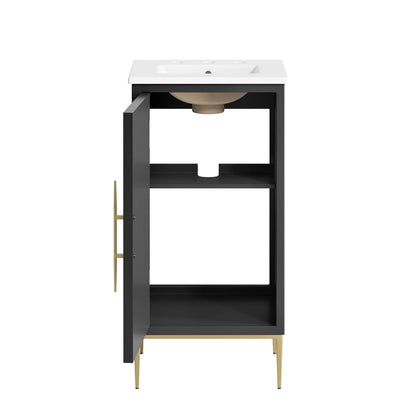Modway furniture Awaken Bathroom Vanity Basin Included - EEI-6289-WHI-BLK
