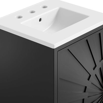 Modway furniture Awaken Bathroom Vanity Basin Included - EEI-6289-WHI-BLK