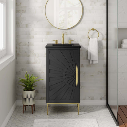 Modway furniture Awaken Bathroom Vanity Basin Included - EEI-6289-WHI-BLK