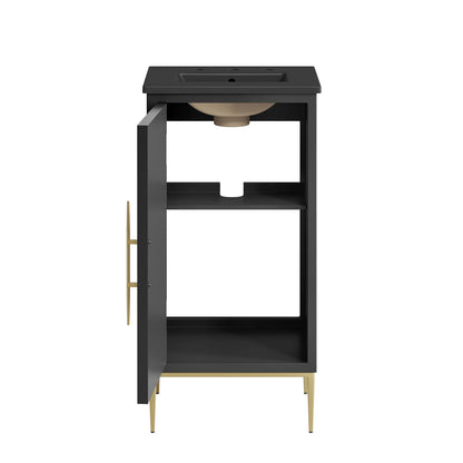 Modway furniture Awaken Bathroom Vanity Basin Included - EEI-6289-WHI-BLK