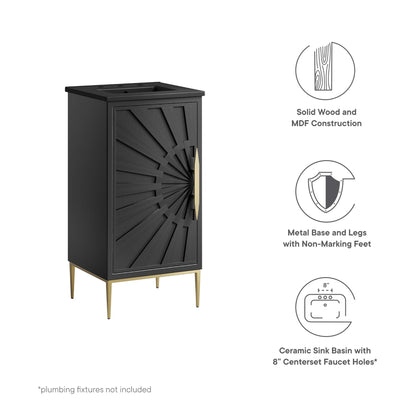 Modway furniture Awaken Bathroom Vanity Basin Included - EEI-6289-WHI-BLK