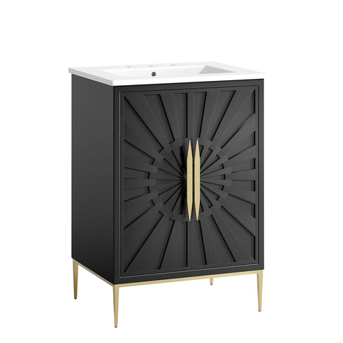 Modway furniture Awaken Bathroom Vanity Basin Included - EEI-6289-WHI-BLK
