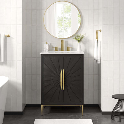 Modway furniture Awaken Bathroom Vanity Basin Included - EEI-6289-WHI-BLK