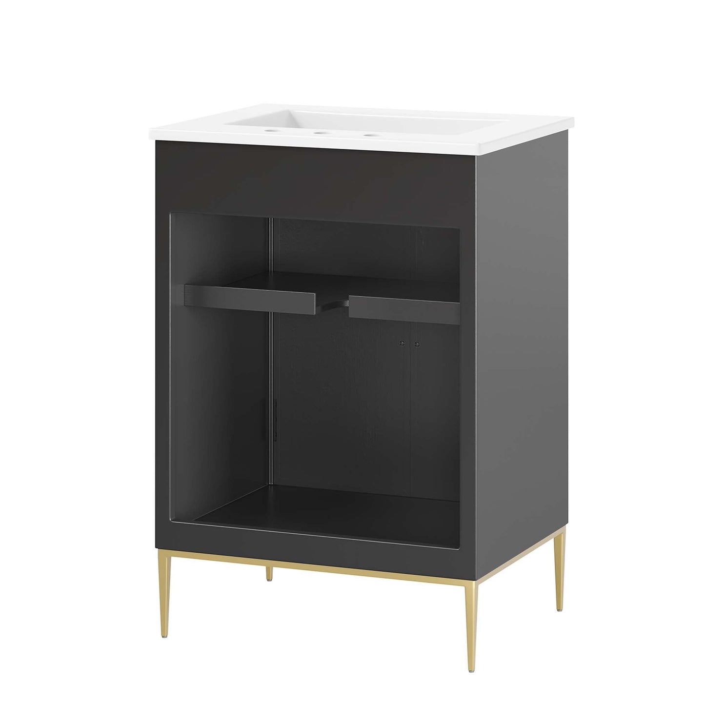 Modway furniture Awaken Bathroom Vanity Basin Included - EEI-6289-WHI-BLK