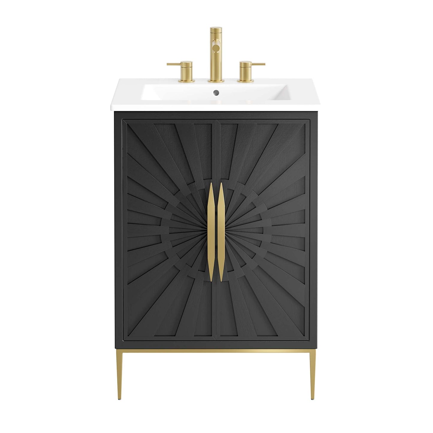 Modway furniture Awaken Bathroom Vanity Basin Included - EEI-6289-WHI-BLK