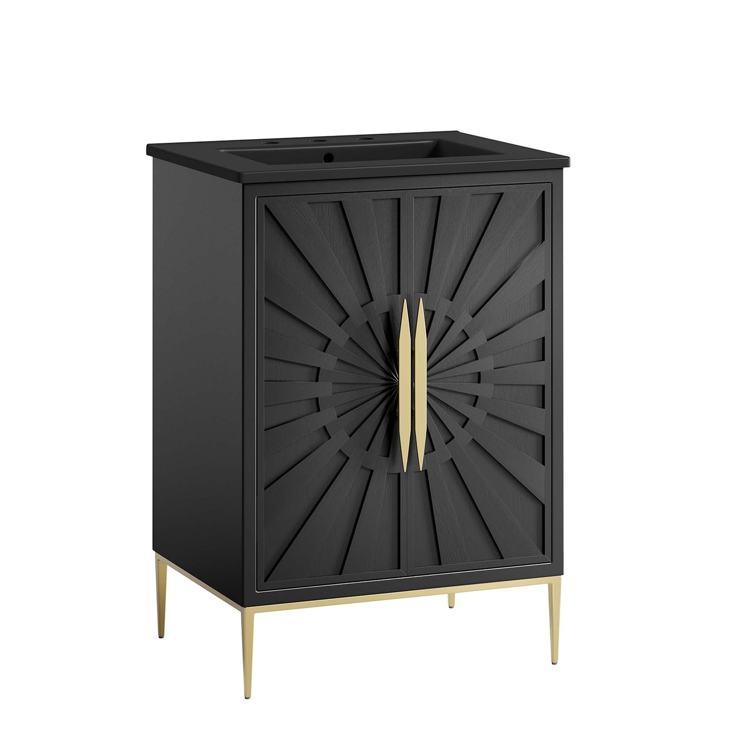 Modway furniture Awaken Bathroom Vanity Basin Included - EEI-6289-WHI-BLK