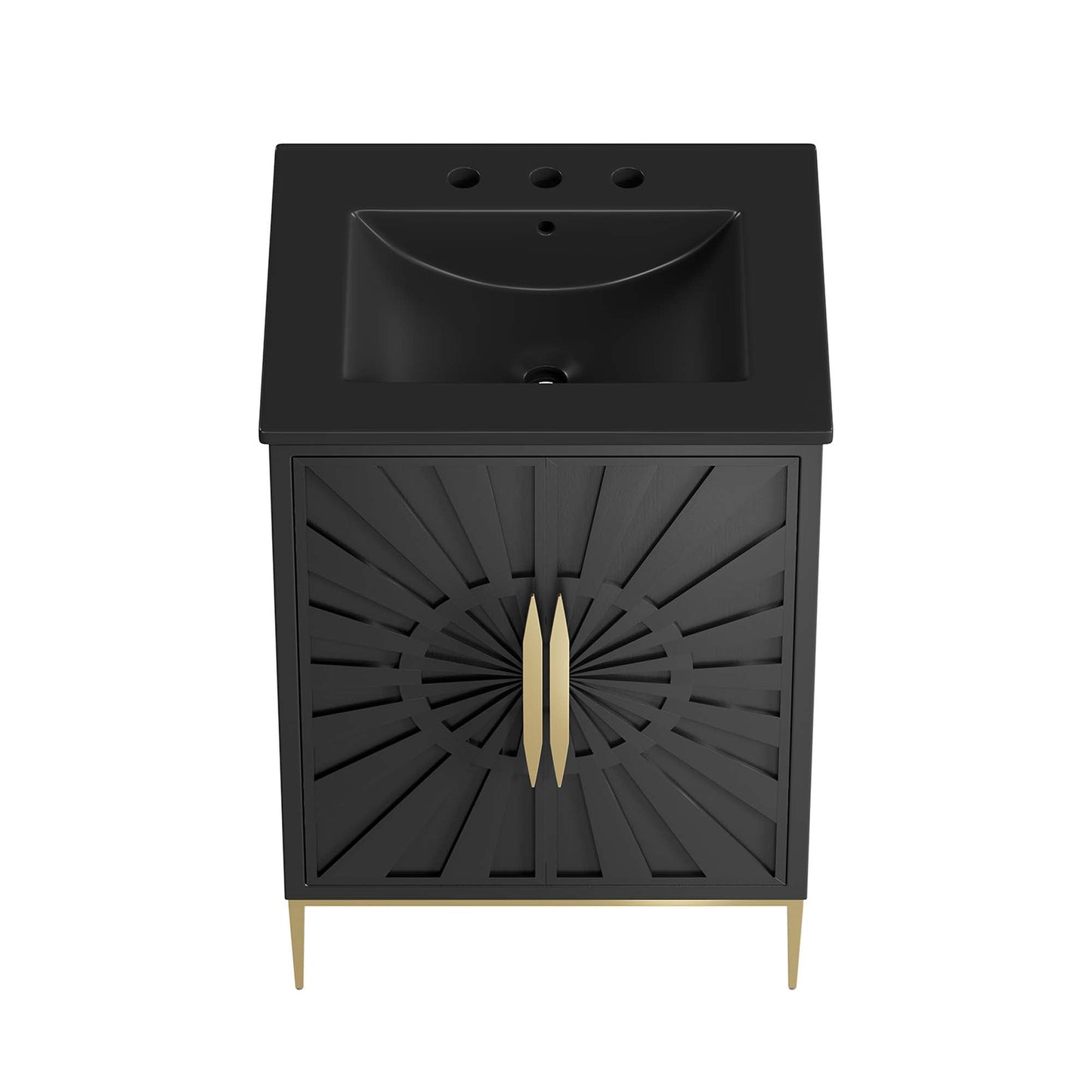 Modway furniture Awaken Bathroom Vanity Basin Included - EEI-6289-WHI-BLK