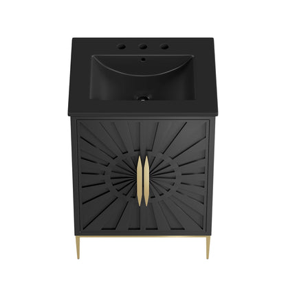 Modway furniture Awaken Bathroom Vanity Basin Included - EEI-6289-WHI-BLK